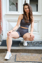 EX AURA – Премиум дамски спортен комплект с бюстие и къси панталони Biker Shorts от EX Corde