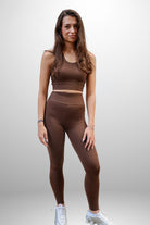 EX Mocha Sculpt Set – Премиум дамски спортен комплект с бюстие и клин от EX Corde